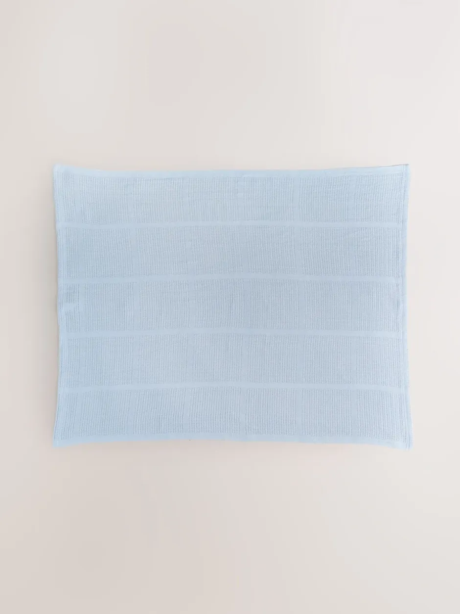 Babyartikelen En Slaapzakken |Kinderbeddengoed|Next 2 Pack 100% Cotton Baby Cellular Blanket Blauw