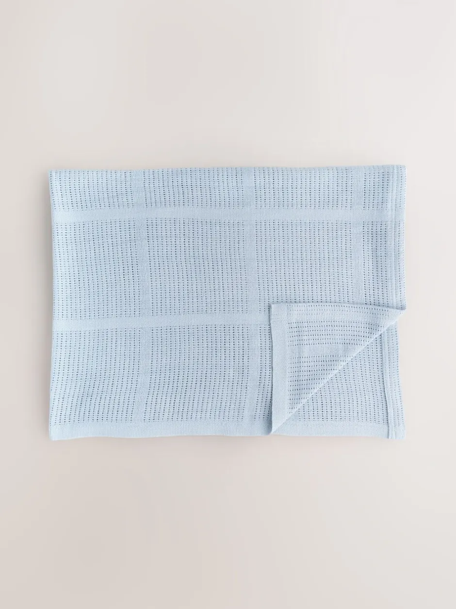 Babyartikelen En Slaapzakken |Kinderbeddengoed|Next 2 Pack 100% Cotton Baby Cellular Blanket Blauw