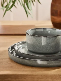Tafelgerei|Eetservies En Pastaschalen*Next 12 Piece Dalton Reactive Glaze Dinner Set