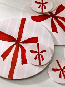 Tafellinnen En Placemats |Next 4 Pieces Kerstmis Strik Placemats en Onderzetters Set met kurken achterkant