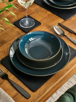 Eetservies En Pastaschalen*Next 12 stuks reactief geglazuurde Hampton dinerset Blauwgroen