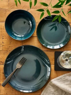 Eetservies En Pastaschalen*Next 12 stuks reactief geglazuurde Hampton dinerset Blauwgroen