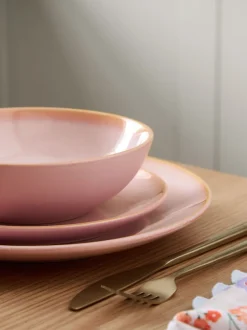 Tafelgerei|Eetservies En Pastaschalen|Next 12 stuks reactief geglazuurde Hampton dinerset Roze