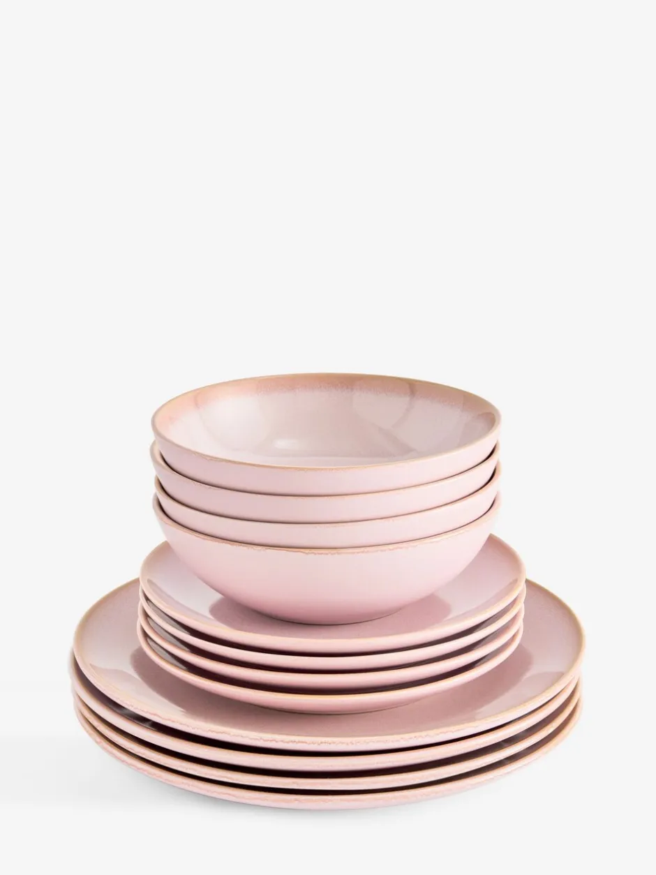 Tafelgerei|Eetservies En Pastaschalen|Next 12 stuks reactief geglazuurde Hampton dinerset Roze