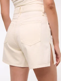 Shorts|Abercrombie & Fitch High Rise Loose Denim Shorts With Vent Hem