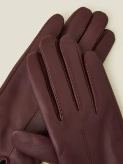Mutsen, Handschoenen En Sjaals|Accessorize - Fleece gevoerde leren handschoenen met touchscreen-functionaliteit