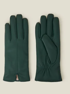 Mutsen, Handschoenen En Sjaals|Accessorize - Leren handschoenen met voering van imitatiebont