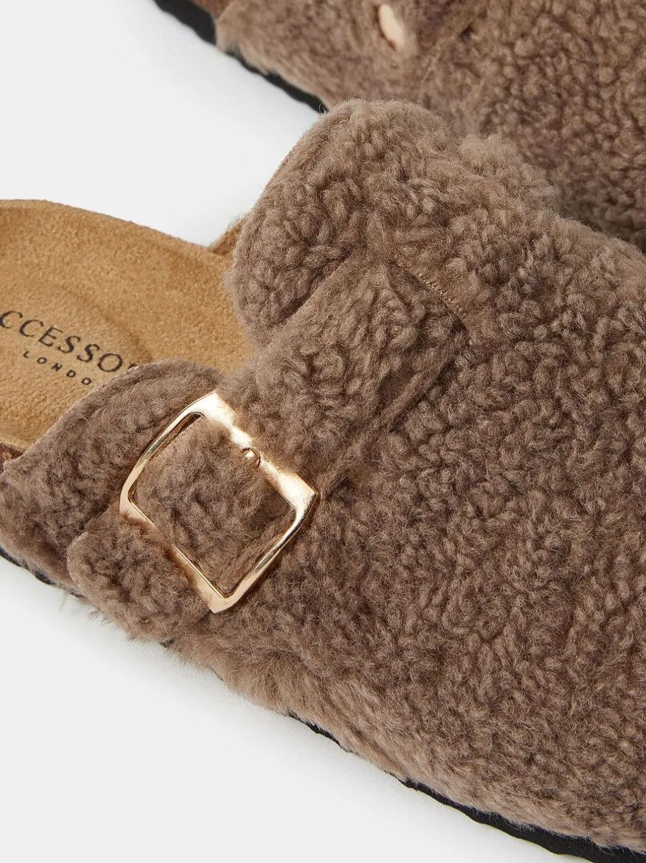 Pantoffels|Accessorize Borg Clog Slippers