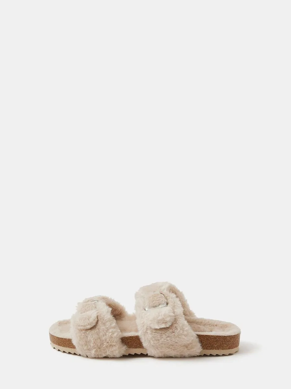 Pantoffels*Accessorize Fluffy Buckle Slippers