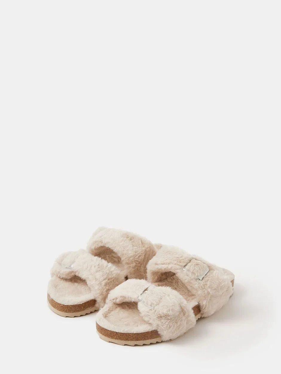 Pantoffels*Accessorize Fluffy Buckle Slippers