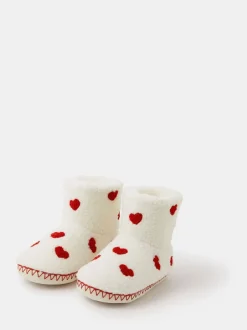 Pantoffels|Accessorize Girls Heart Print Slipper Boots