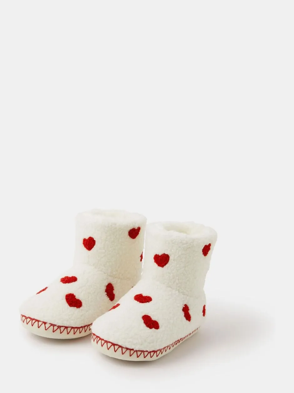 Pantoffels|Accessorize Girls Heart Print Slipper Boots