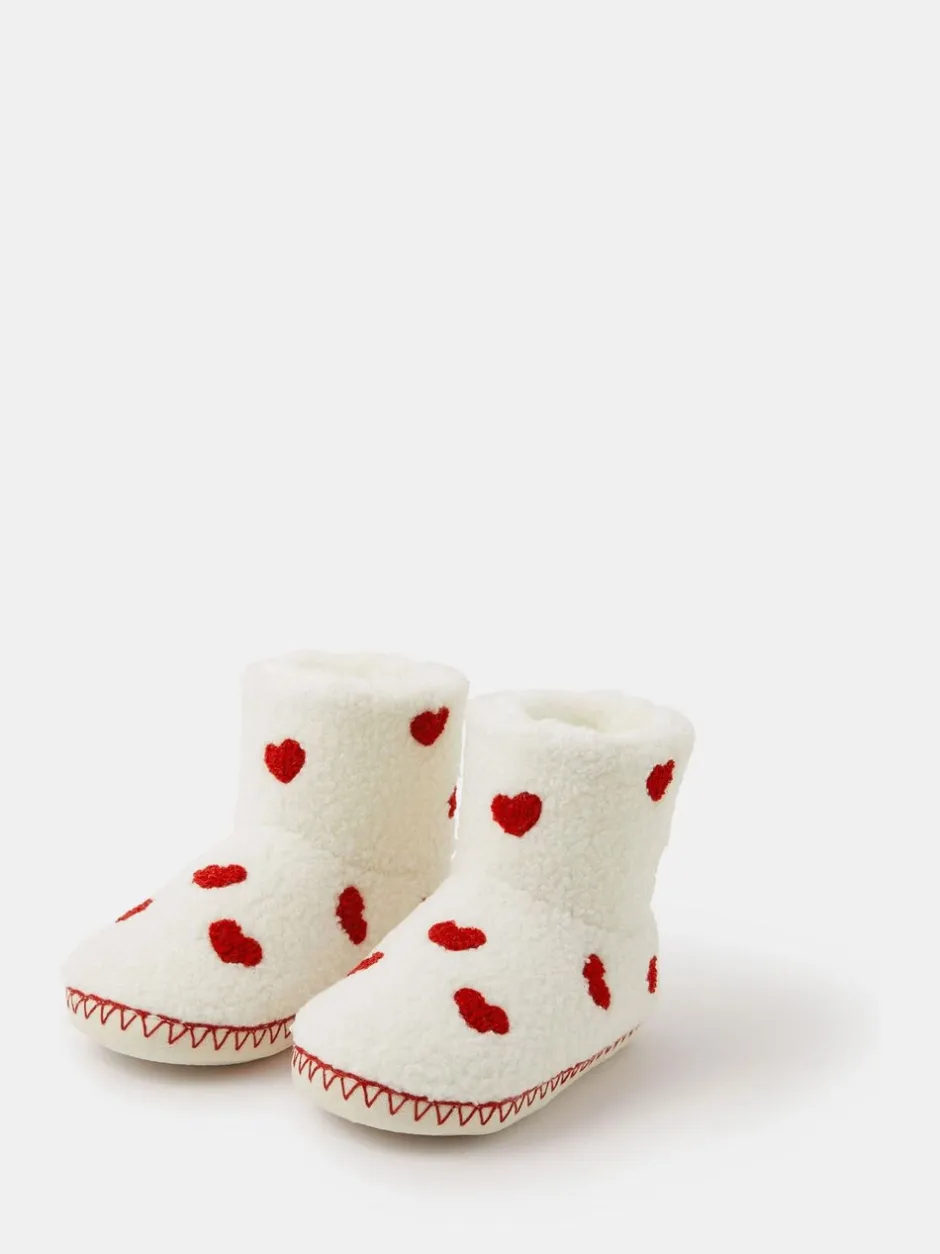 Pantoffels|Accessorize Girls Heart Print Slipper Boots