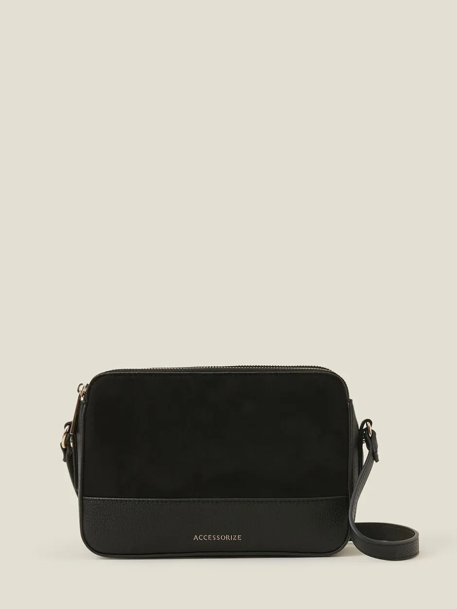 Tassen En Portemonnees*Accessorize klassieke suèdeachtige crossbodytas