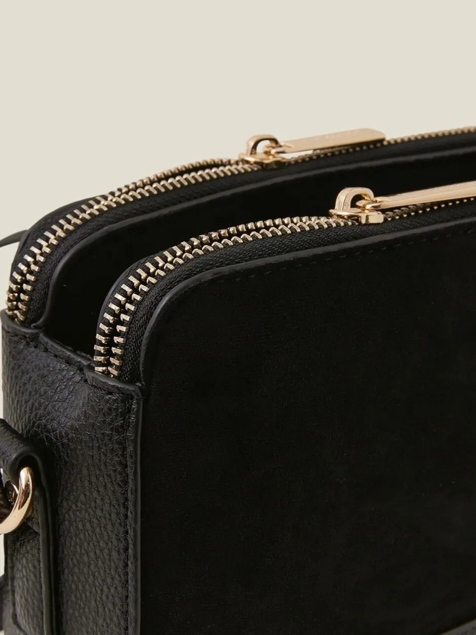 Tassen En Portemonnees*Accessorize klassieke suèdeachtige crossbodytas