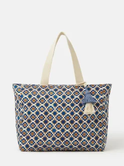 Tassen En Portemonnees|Accessorize Tile Print Beach Tote Bag