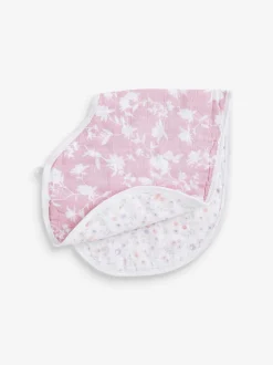 Slabbetjes*Aden + Anais 100% Cotton Muslin Ma Fleur Burpy Bibs 2 Pack