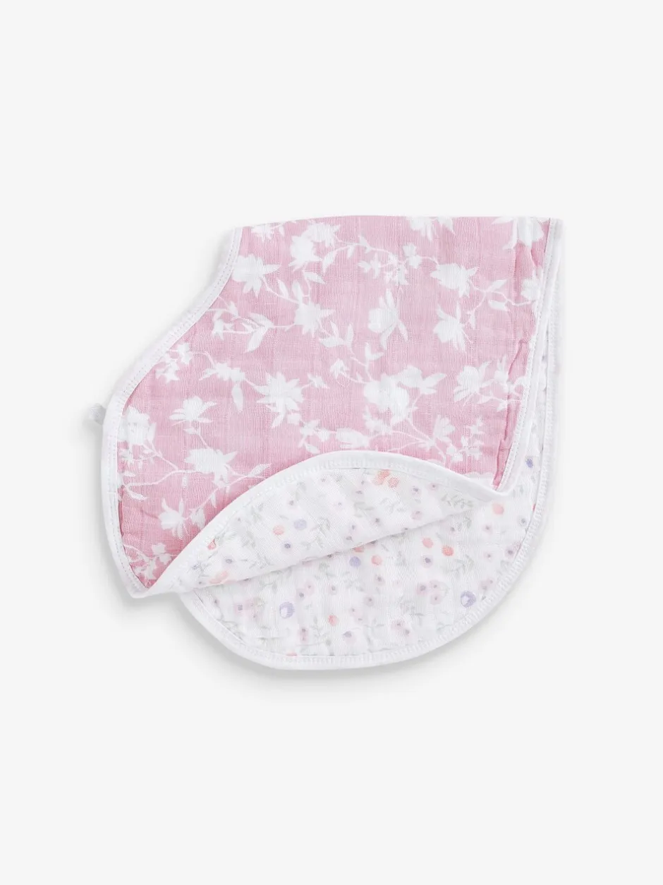 Slabbetjes*Aden + Anais 100% Cotton Muslin Ma Fleur Burpy Bibs 2 Pack
