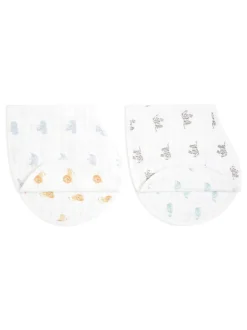Slabbetjes*Aden + Anais - Set van 2 katoenen mousseline slabbetjes