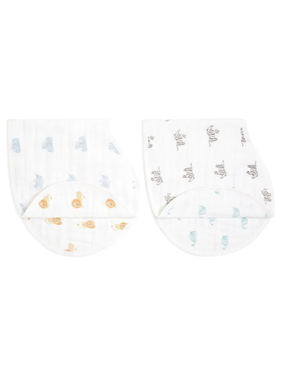 Slabbetjes*Aden + Anais - Set van 2 katoenen mousseline slabbetjes