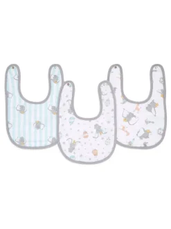 Slabbetjes|Aden + Anais Essentials Muslin Snap Dumbo verpakking van 3 100% katoenen mousseline babyslabbetjes met drukknoop