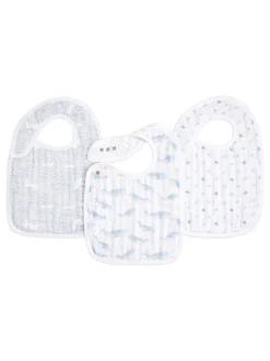 Slabbetjes|Aden + Anais katoenen mousseline Oceanic Snap slabbetjes 3 stuks