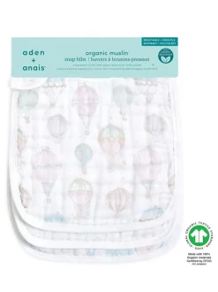 Slabbetjes|Aden + Anais Rising Star 3 set van 100% katoenen mousseline slabbetjes met drukknopen
