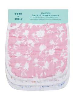 Slabbetjes*Aden + Anais Set van 3 100% katoenen slabbetjes met drukknoop