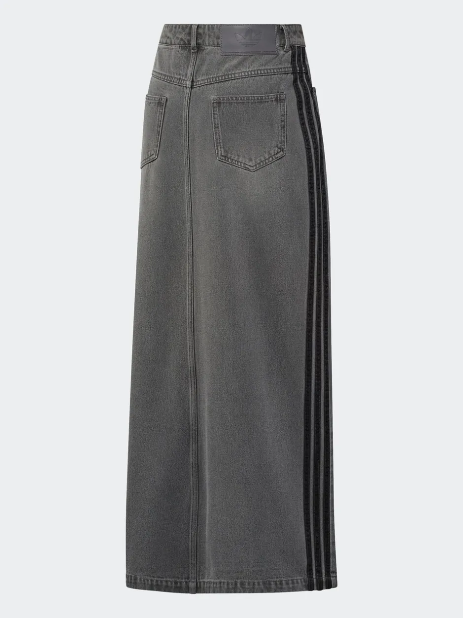Rokken*adidas originals Adidas Original Adicolour 3-strepen denim midi pencilrok van 100% katoen