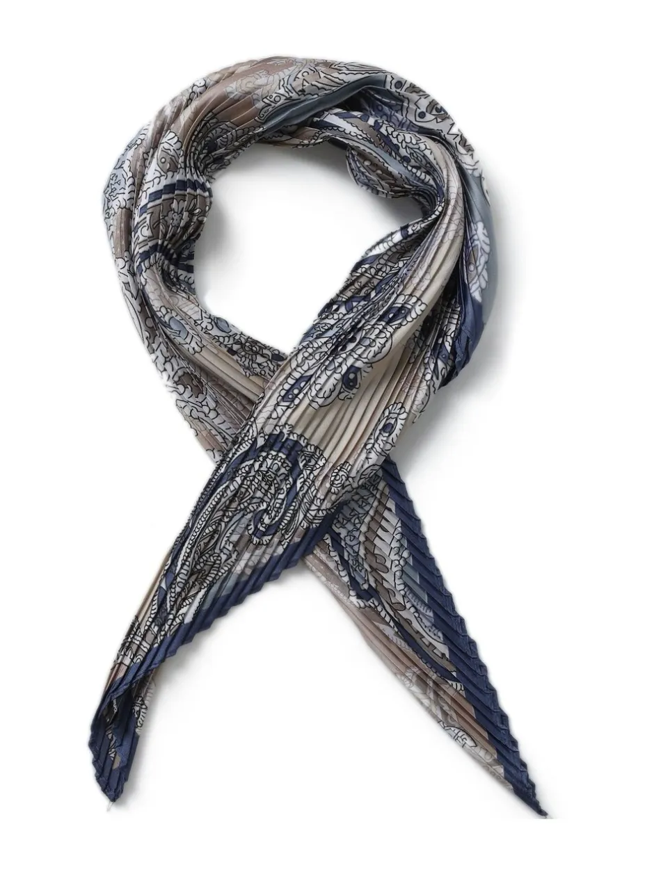 Haaraccessoires*Aela Blue Paisley Pleated Scarf