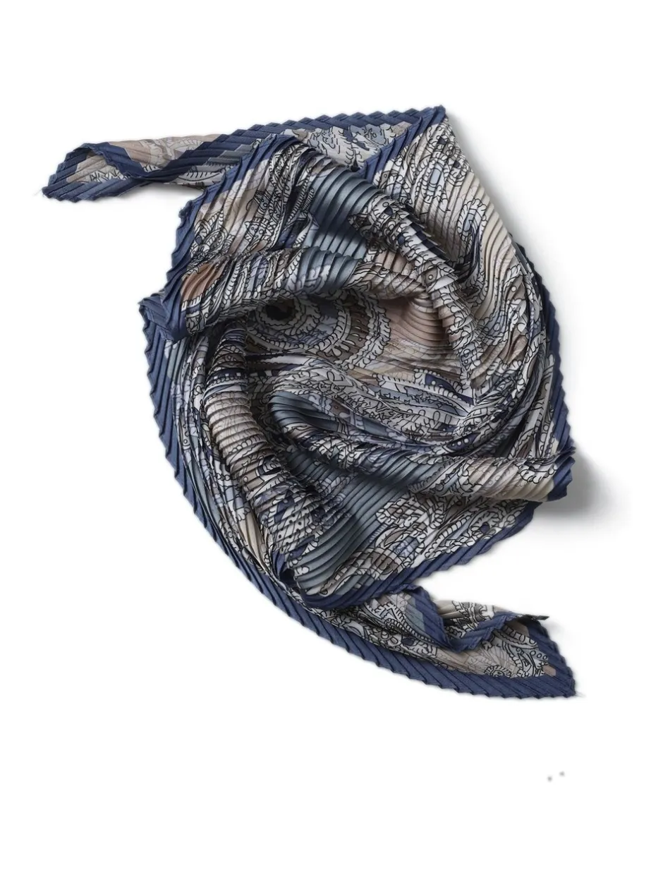 Haaraccessoires*Aela Blue Paisley Pleated Scarf