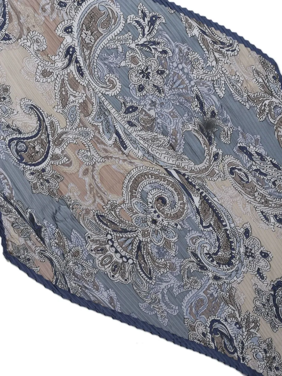 Haaraccessoires*Aela Blue Paisley Pleated Scarf