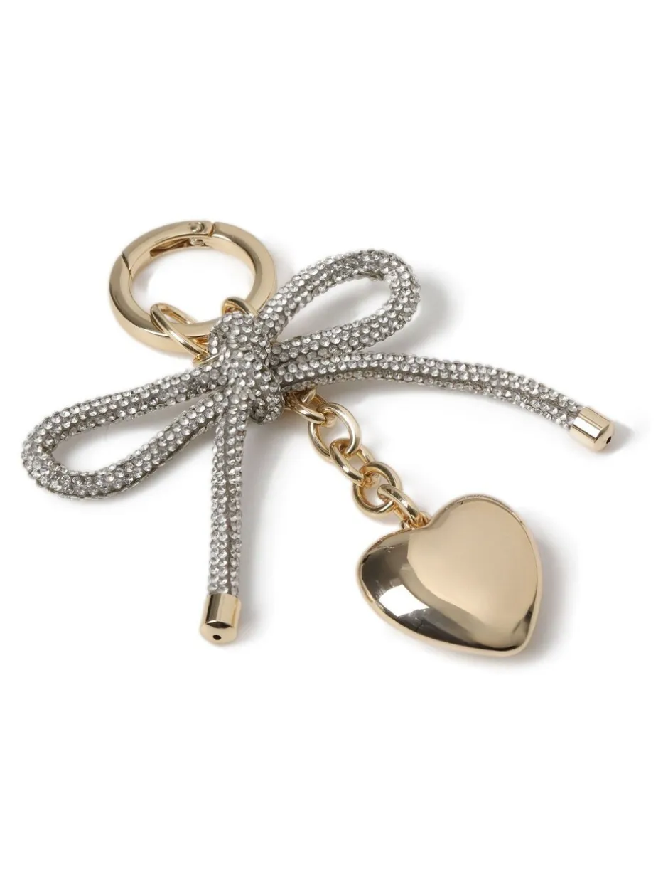 Haaraccessoires*Aela Gold Tone Sparkle Bow Bag Charm