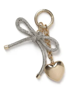 Haaraccessoires*Aela Gold Tone Sparkle Bow Bag Charm