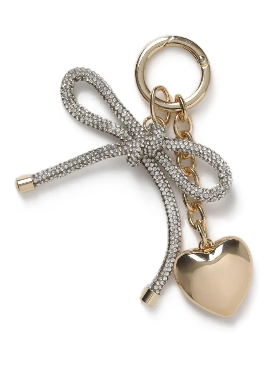 Haaraccessoires*Aela Gold Tone Sparkle Bow Bag Charm