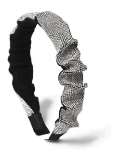Haaraccessoires|Aela Ruched Sparkle Black Headband
