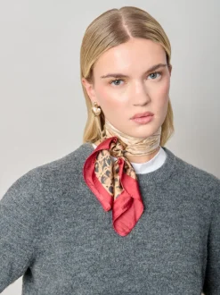Haaraccessoires|Aela Snake Print Brown Scarf