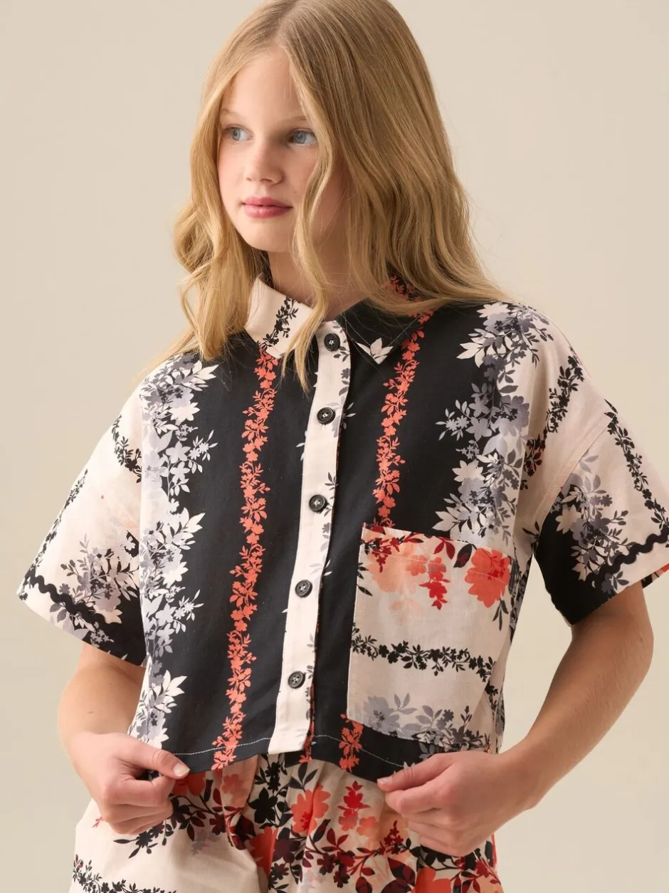 Overhemden En Blouses*Angel & Rocket Brooke Print Linen Shirt