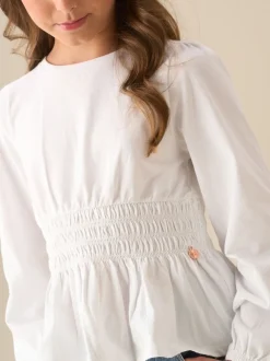 Overhemden En Blouses|Angel & Rocket Cassie Shirred Detail Long Sleeve Blouse