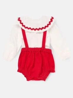 Rompertjes En Tuinbroeken|Angel & Rocket Dolly Red Romper And White Rompersuit