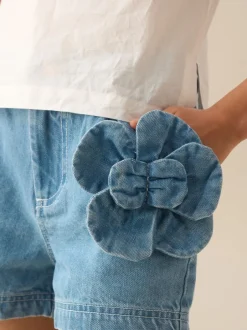 Shorts En Rokken|Angel & Rocket Eden 3D Flower Denim Shorts