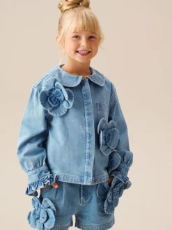 Overhemden En Blouses|Angel & Rocket Eden 3D Flower Denim Shirt
