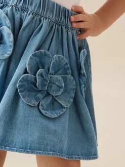 Shorts En Rokken|Angel & Rocket Eden 3D Flower Denim Skirt