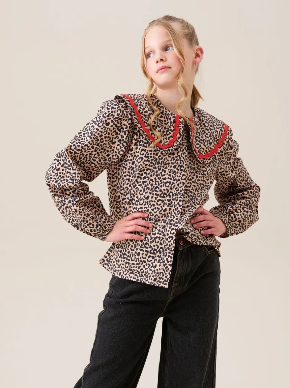 Overhemden En Blouses*Angel & Rocket Elle Leopard Print Frill Collar Blouse