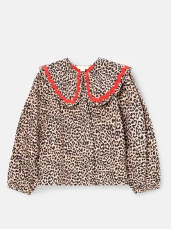 Overhemden En Blouses*Angel & Rocket Elle Leopard Print Frill Collar Blouse