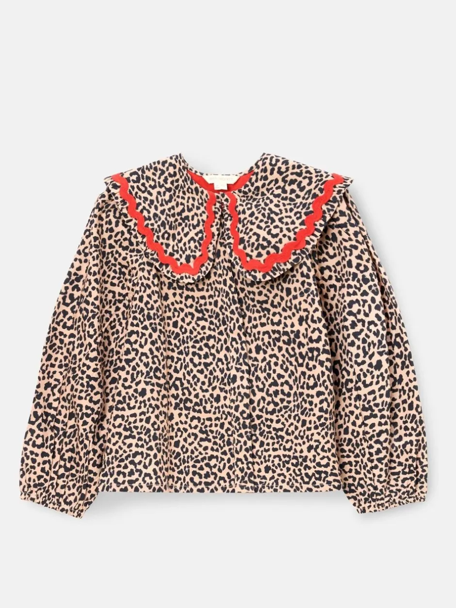 Overhemden En Blouses*Angel & Rocket Elle Leopard Print Frill Collar Blouse