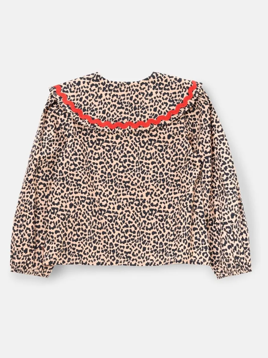 Overhemden En Blouses*Angel & Rocket Elle Leopard Print Frill Collar Blouse