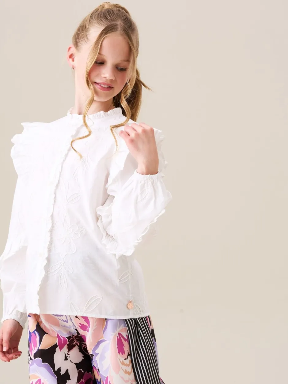 Overhemden En Blouses|Angel & Rocket Lacey Embroidered Frill Sleeve Blouse