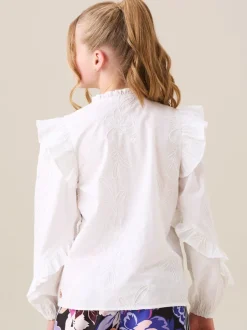 Overhemden En Blouses|Angel & Rocket Lacey Embroidered Frill Sleeve Blouse