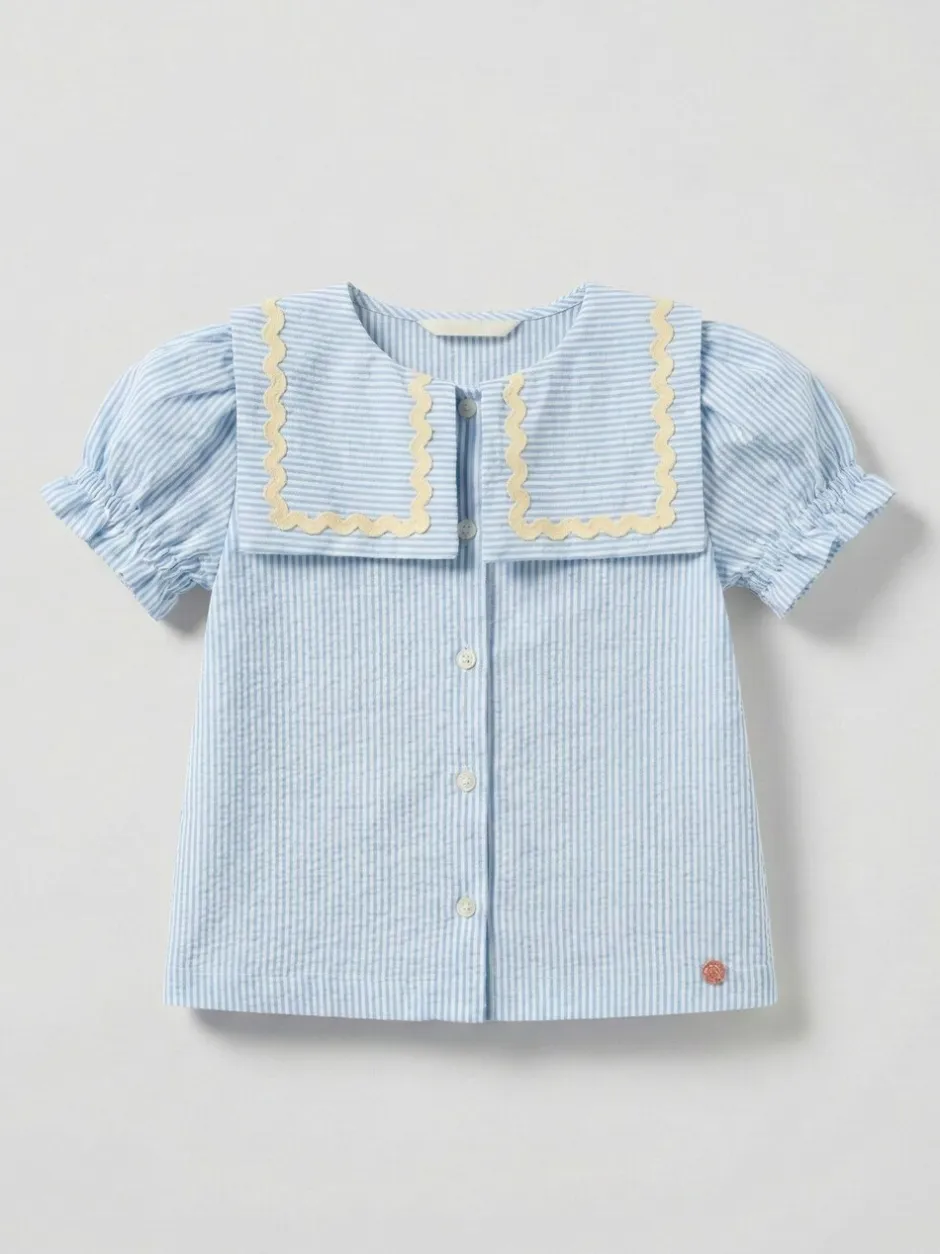 Overhemden En Blouses*Angel & Rocket Margo Ric Rac Collar Stripe Blouse